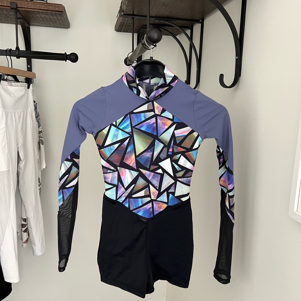 Weissman Dance Broken Sorrow Shattered Glass Biketard size small adult